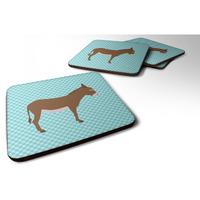 "Caroline's Treasures Cotentin Donkey Blue Check Decorative coasters, 3.5, Multicolor"