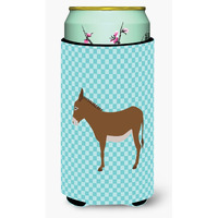 "Caroline's Treasures Cotentin Donkey Blue Check Decorative Can Hugger, Tall Boy, Multicolor"