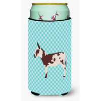 "Caroline's Treasures American Spotted Donkey Blue Check Decorative Can Hugger, Tall Boy, Multicolor"