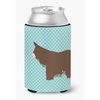 "Caroline's Treasures Poitou Poiteuin Donkey Blue Check Decorative Can Hugger, Multicolor"