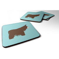 "Caroline's Treasures Poitou Poiteuin Donkey Blue Check Decorative coasters, 3.5, Multicolor"