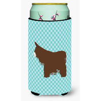 "Caroline's Treasures Poitou Poiteuin Donkey Blue Check Decorative Can Hugger, Tall Boy, Multicolor"
