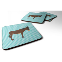 "Caroline's Treasures Zamorano-Leones Donkey Blue Check Decorative coasters, 3.5, Multicolor"