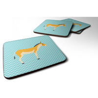"Caroline's Treasures Turkmenian Kulan Donkey Blue Check Decorative coasters, 3.5, Multicolor"