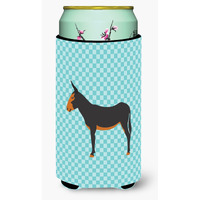 "Caroline's Treasures Catalan Donkey Blue Check Decorative Can Hugger, Tall Boy, Multicolor"