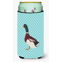 "Caroline's Treasures Rouen Duck Blue Check Decorative Can Hugger, Tall Boy, Multicolor"