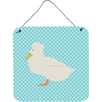 "Caroline's Treasures Blue Crested Duck Check Metal Print, 6hx6w"
