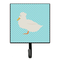 "Caroline's Treasures Crested Duck Blue Check Wall Hook, Small, Multicolor"
