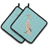 "Caroline's Treasures West Harlequin Duck Blue Check Decorated Pot Holder, 7.5"" x 7.5"""