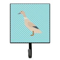 "Caroline's Treasures West Harlequin Duck Blue Check Wall Hook, Small, Multicolor"