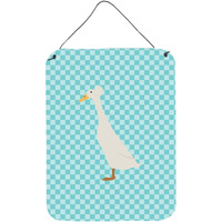 "Caroline's Treasures Bali Duck Blue Check Metal Print, 16hx12w, Multicolor"