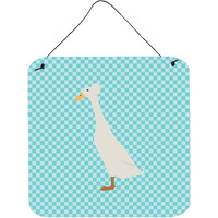 "Caroline's Treasures Blue Bali Duck Check Metal Print, 6hx6w"