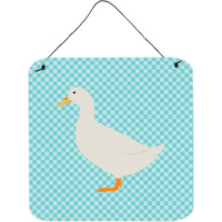 "Caroline's Treasures American Pekin Duck Blue Check Metal Print, 6hx6w,"