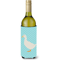 "Caroline's Treasures American Pekin Duck Blue Check Decorative Bottle Hugger, 750 ml, Multicolor"