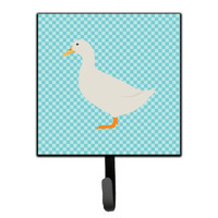 "Caroline's Treasures American Pekin Duck Blue Check Wall Hook, Small, Multicolor"