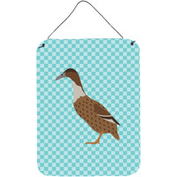 "Caroline's Treasures Dutch Hook Bill Duck Blue Check Metal Print, 16hx12w, Multicolor"