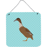 "Caroline's Treasures Blue Dutch Hook Bill Duck Check Metal Print, 6hx6w"