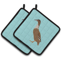 "Caroline's Treasures Dutch Hook Bill Duck Blue Check Decorated Pot Holder, 7.5"" x 7.5"""