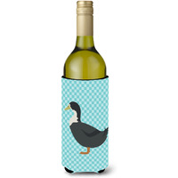 "Caroline's Treasures Swedish Duck Blue Check Decorative Bottle Hugger, 750 ml, Multicolor"