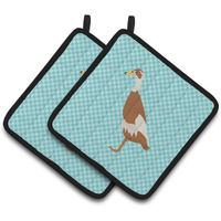 "Caroline's Treasures Indian Runner Duck Blue Check Decorated Pot Holder, 7.5"" x 7.5"""