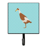 "Caroline's Treasures Indian Runner Duck Blue Check Wall Hook, Small, Multicolor"
