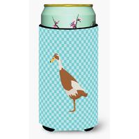 "Caroline's Treasures Indian Runner Duck Blue Check Decorative Can Hugger, Tall Boy, Multicolor"