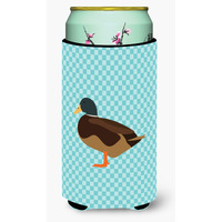 "Caroline's Treasures Silver Bantam Duck Blue Check Decorative Can Hugger, Tall Boy, Multicolor"