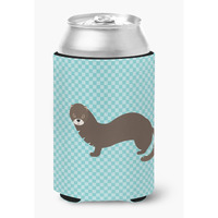 "Caroline's Treasures Russian or European Mink Blue Check Decorative Can Hugger, Multicolor"