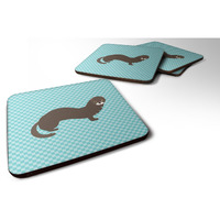 "Caroline's Treasures Russian or European Mink Blue Check Decorative coasters, 3.5, Multicolor"