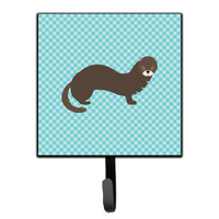 "Caroline's Treasures Russian or European Mink Blue Check Wall Hook, Small, Multicolor"