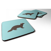 "Caroline's Treasures Sable Marten Blue Check Decorative coasters, 3.5, Multicolor"