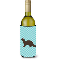 "Caroline's Treasures Sable Marten Blue Check Decorative Bottle Hugger, 750 ml, Multicolor"