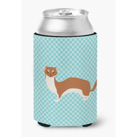 "Caroline's Treasures Weasel Blue Check Decorative Can Hugger, Multicolor"
