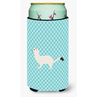 "Caroline's Treasures Stoat Short-tailed Weasel Blue Check Decorative Can Hugger, Tall Boy, Multicolor"