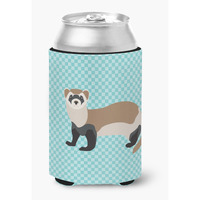 "Caroline's Treasures Ferret Blue Check Decorative Can Hugger, Multicolor"