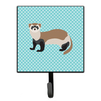 "Caroline's Treasures Ferret Blue Check Wall Hook, Small, Multicolor"
