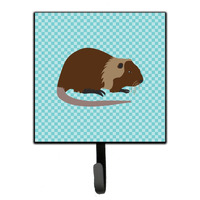 "Caroline's Treasures Coypu Nutria River Rat Blue Check Wall Hook, Small, Multicolor"