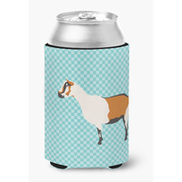 "Caroline's Treasures Alpine Goat Blue Check Decorative Can Hugger, Multicolor"