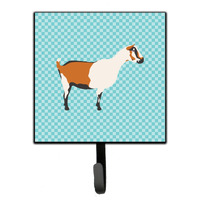 "Caroline's Treasures Alpine Goat Blue Check Wall Hook, Small, Multicolor"
