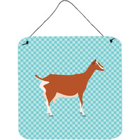 "Caroline's Treasures Blue Toggenburger Goat Check Metal Print, 6hx6w"