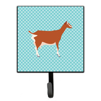 "Caroline's Treasures Toggenburger Goat Blue Check Wall Hook, Small, Multicolor"