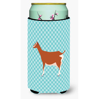 "Caroline's Treasures Toggenburger Goat Blue Check Decorative Can Hugger, Tall Boy, Multicolor"
