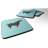 "Caroline's Treasures Black Bengal Goat Blue Check Decorative coasters, 3.5, Multicolor"