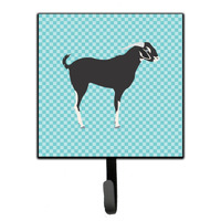 "Caroline's Treasures Black Bengal Goat Blue Check Wall Hook, Small, Multicolor"
