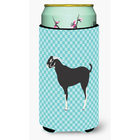 "Caroline's Treasures Black Bengal Goat Blue Check Decorative Can Hugger, Tall Boy, Multicolor"
