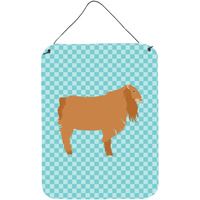 "Caroline's Treasures American Lamancha Goat Blue Check Metal Print, 16hx12w, Multicolor"