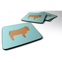 "Caroline's Treasures American Lamancha Goat Blue Check Decorative coasters, 3.5, Multicolor"