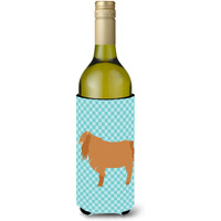 "Caroline's Treasures American Lamancha Goat Blue Check Decorative Bottle Hugger, 750 ml, Multicolor"