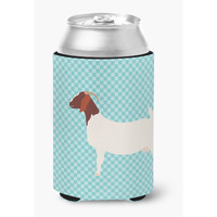 "Caroline's Treasures Boer Goat Blue Check Decorative Can Hugger, Multicolor"
