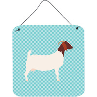 "Caroline's Treasures Blue Boer Goat Check Metal Print, 6hx6w"